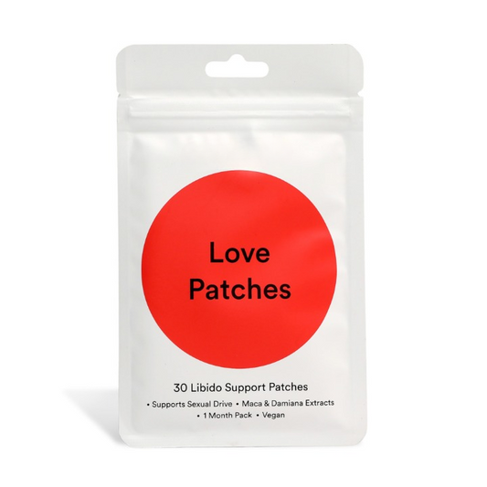 Love Patches packaging with herbal libido support formula