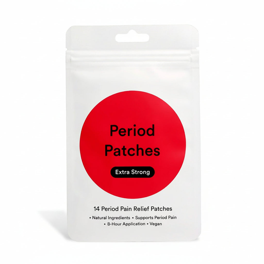 Period Patches Extra Strong - Period Relief with Menthol and Ginger Extract - Menstrual Relief with Natural Essential Oils - 14 Count